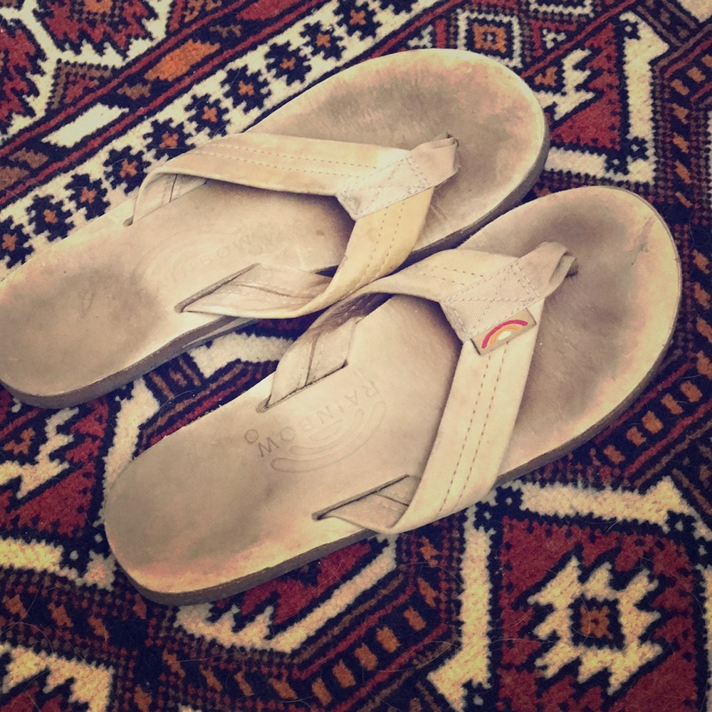 Rainbows flip flops